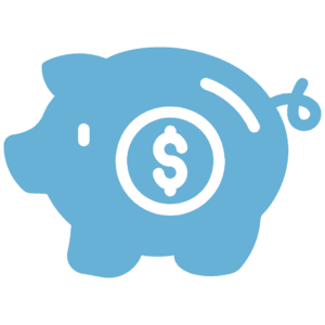 icone de banque en forme de cochon avec un signe de dollar